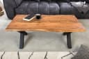 LebensWohnArt Couchtisch ARBOL Massivholz Akazie Baumkante X-Gestell Bild 3