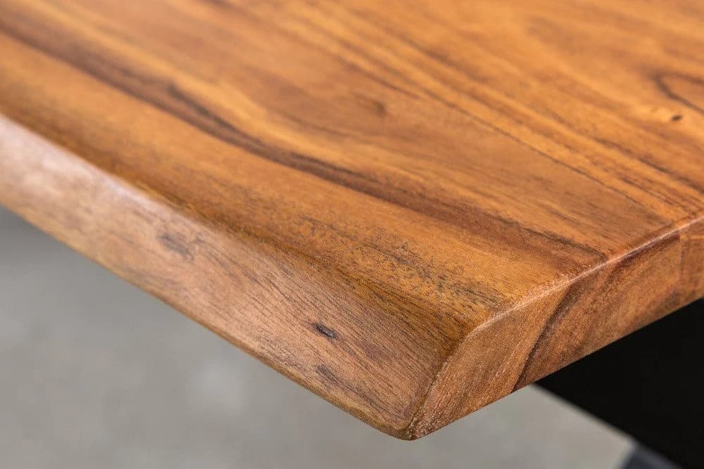 LebensWohnArt Couchtisch ARBOL Massivholz Akazie Baumkante X-Gestell - Bild 5
