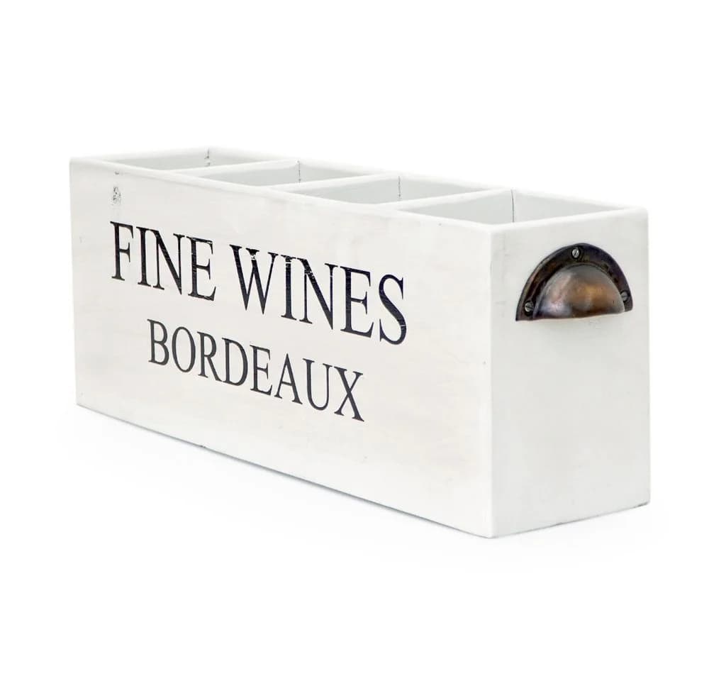 LebensWohnArt Weinregal CHATEAU Dekorative Flaschenbox Antik-Weiß Mahagoni - Bild 2