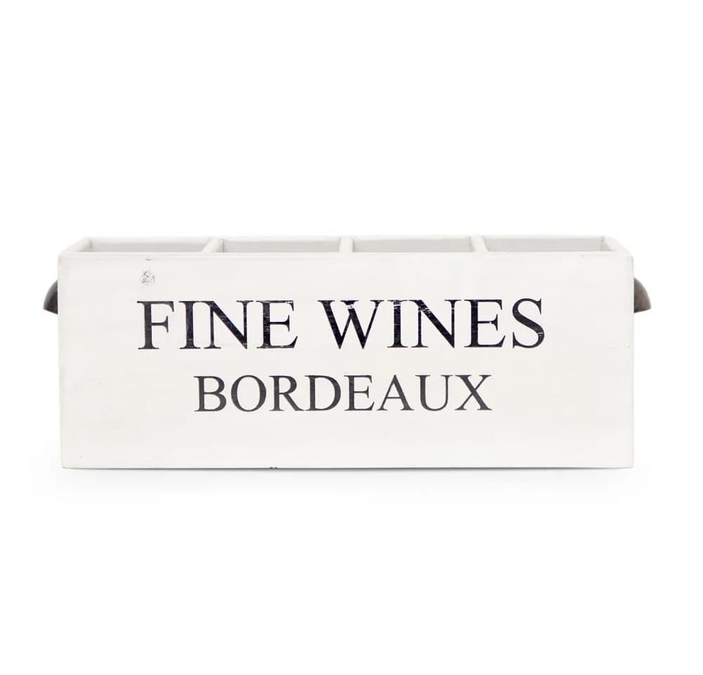 LebensWohnArt Weinregal CHATEAU Dekorative Flaschenbox Antik-Weiß Mahagoni - Bild 3