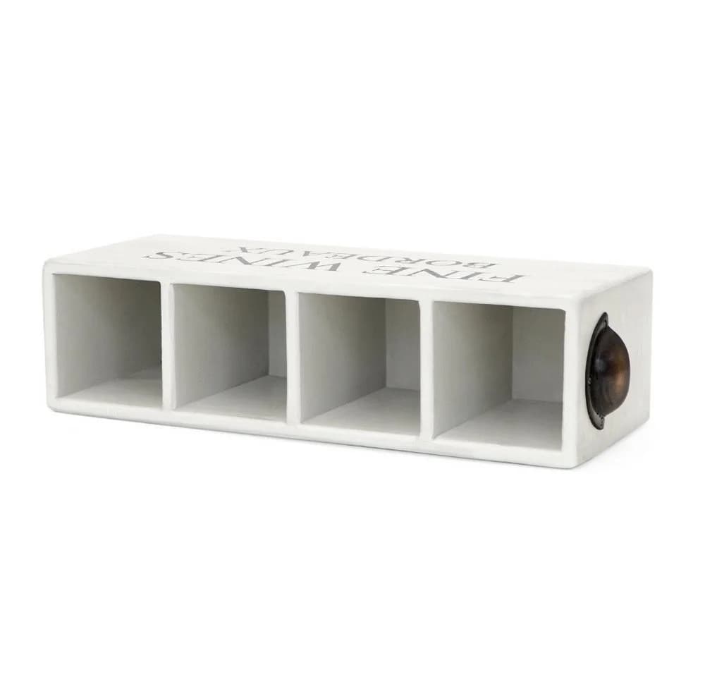 LebensWohnArt Weinregal CHATEAU Dekorative Flaschenbox Antik-Weiß Mahagoni - Bild 4