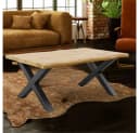 Couchtisch OAKLAND 90cm - Industrial Design mit Metallgestell Bild 1