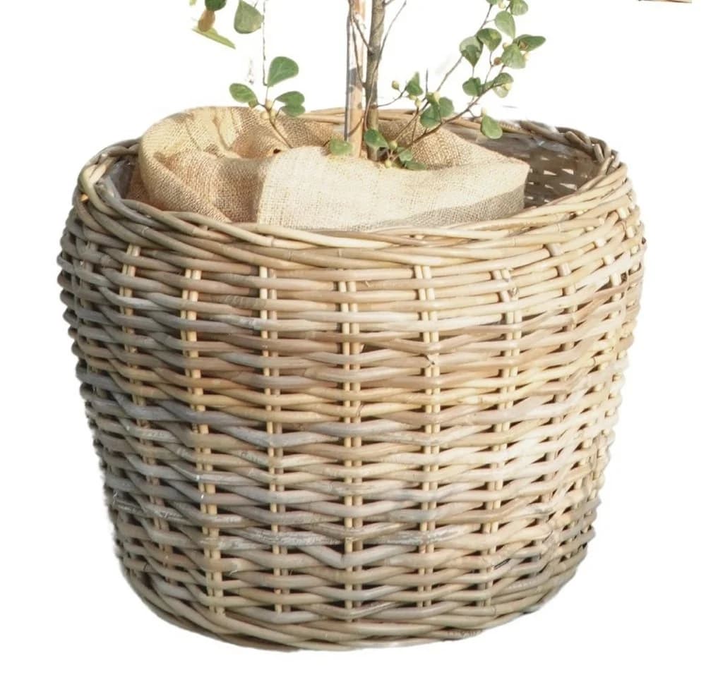 LebensWohnArt Dekokorb GINI Natural Grey Natur Rattan - Bild 5