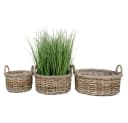 LebensWohnArt Pflanzschale Rattan NORDERNEY Grau mit Griffen Bild 5