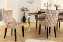 LebensWohnArt Stuhl LEON Samt beige Chesterfield mit Löwenkopf Bild 3