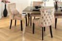 LebensWohnArt Stuhl LEON Samt beige Chesterfield mit Löwenkopf Bild 5