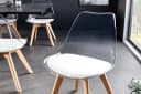 LebensWohnArt Stuhl 4er Set NORWAY transparent weiss Buchenholz Bild 3