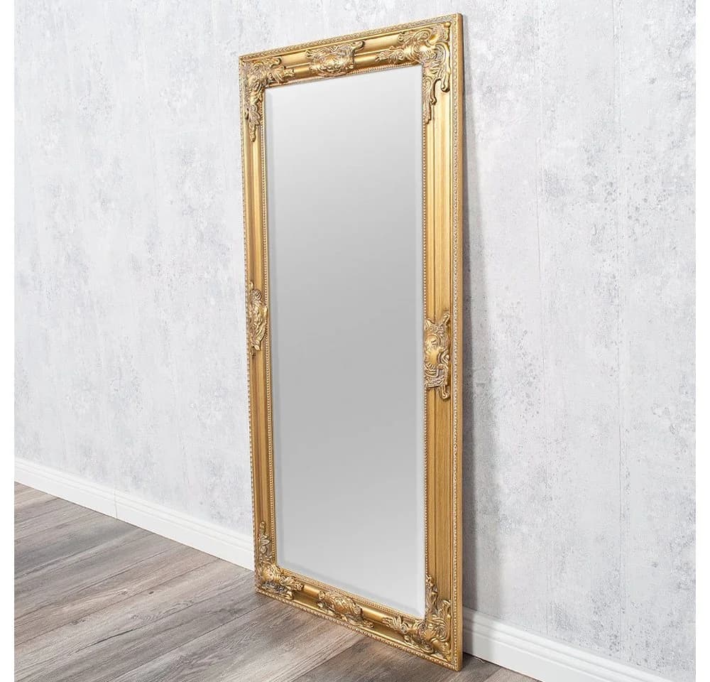 LebensWohnArt Barock Spiegel 130x70cm Antik Gold Holzrahmen - Bild 4