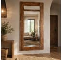 LebensWohnArt Wandspiegel Massivholz-Spiegel HARMONY 180x90cm Pinie geflammt Bild 2