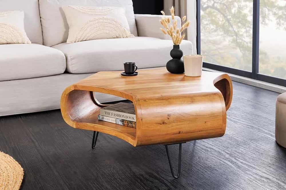 LebensWohnArt Couchtisch LIVE-RANIC 70cm Akazienholz Stauraum - Bild 3