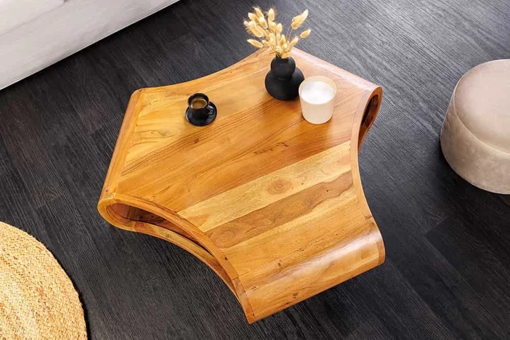LebensWohnArt Couchtisch LIVE-RANIC 70cm Akazienholz Stauraum - Bild 4