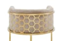 LebensWohnArt Barhocker LEGANZA Beige Samt Gold Edelstahl Bild 5