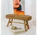 LebensWohnArt Sitzbank CASABLANCA Wasserhyazinth Teakholz Natural Bild 1