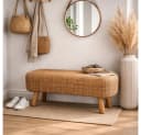 LebensWohnArt Sitzbank Wasserhyazinth Teakholz AMSTERDAM Natural Bild 1