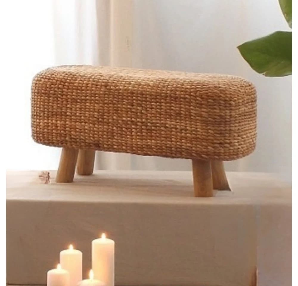 LebensWohnArt Sitzbank Wasserhyazinth Teakholz AMSTERDAM Natural - Bild 4