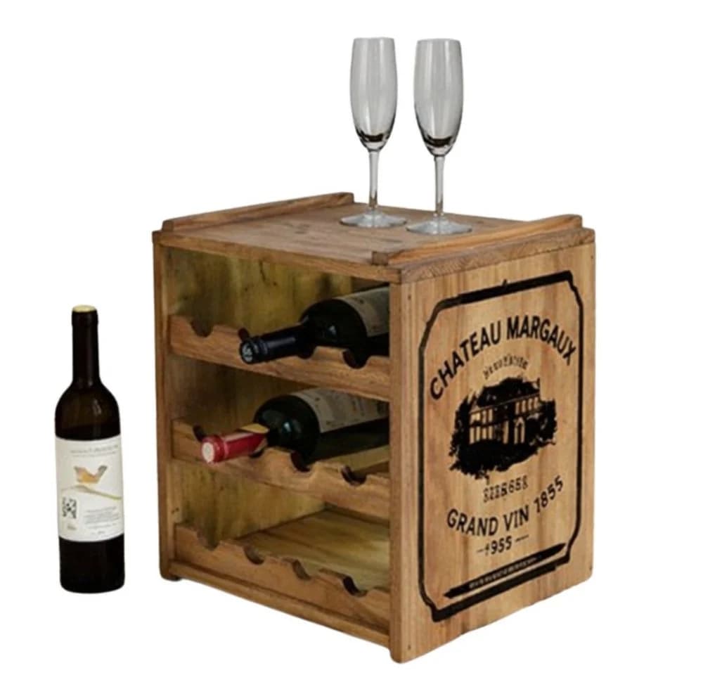 LebensWohnArt Weinregal SURAT Mahagoni massiv rustikal - Bild 2