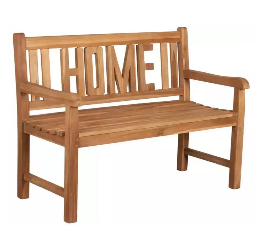 LebensWohnArt HOME Sitzbank Massivholz Teak 120cm Gartenbank