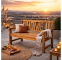 LebensWohnArt HOME Sitzbank Massivholz Teak 120cm Gartenbank Bild 2