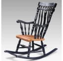 LebensWohnArt Schaukelstuhl SCANDI Teakholz Braun/Schwarz Bild 3