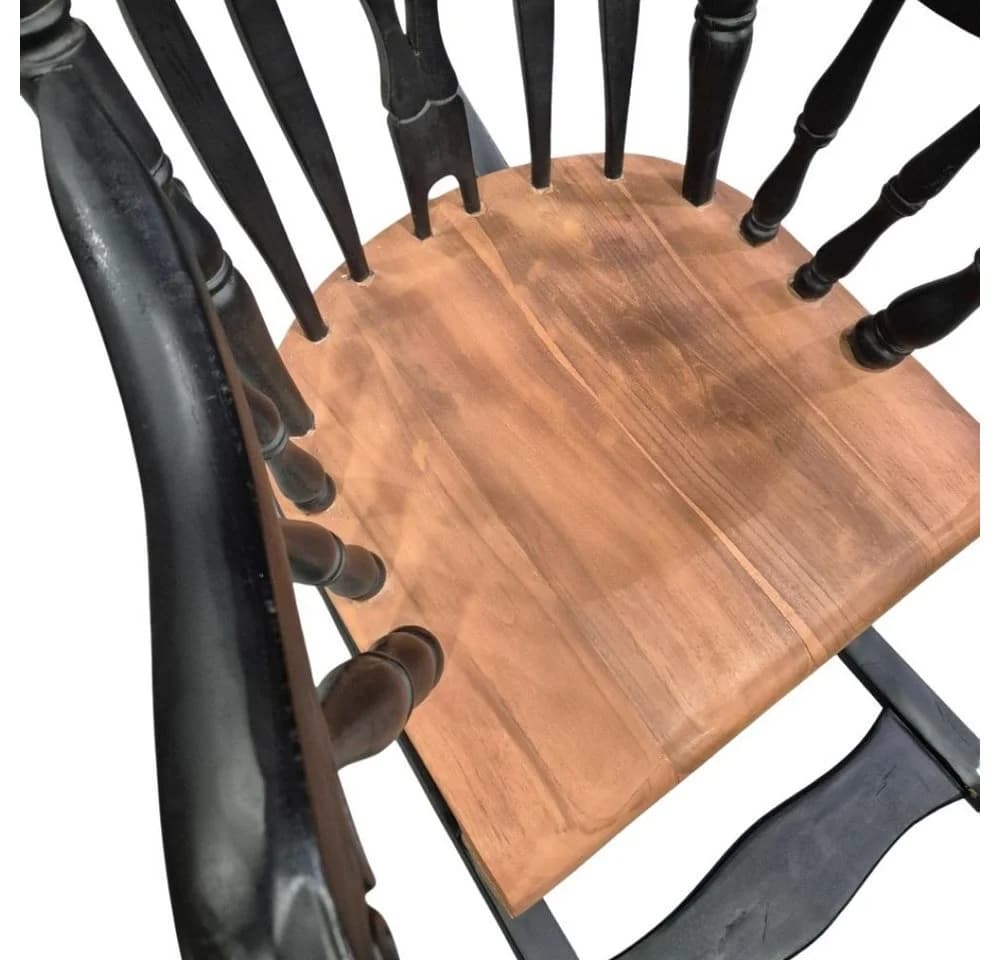 LebensWohnArt Schaukelstuhl SCANDI Teakholz Braun/Schwarz - Bild 5