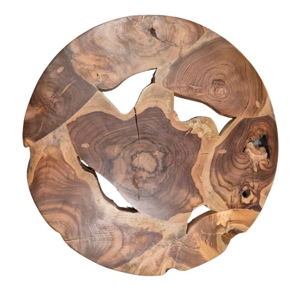LebensWohnArt Wand-Deko Teakholz rund 60 cm Unikat - Bild 3