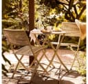 LebensWohnArt Bistro-Set 3-tlg. Taupe mit Klappstühlen und Rundem Tisch Bild 4