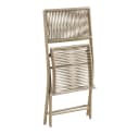 LebensWohnArt Bistro-Set 3-tlg. Taupe mit Klappstühlen und Rundem Tisch Bild 5