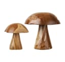 LebensWohnArt Teak-Deko-Pilze 2er Set JAMUR Braun Bild 3