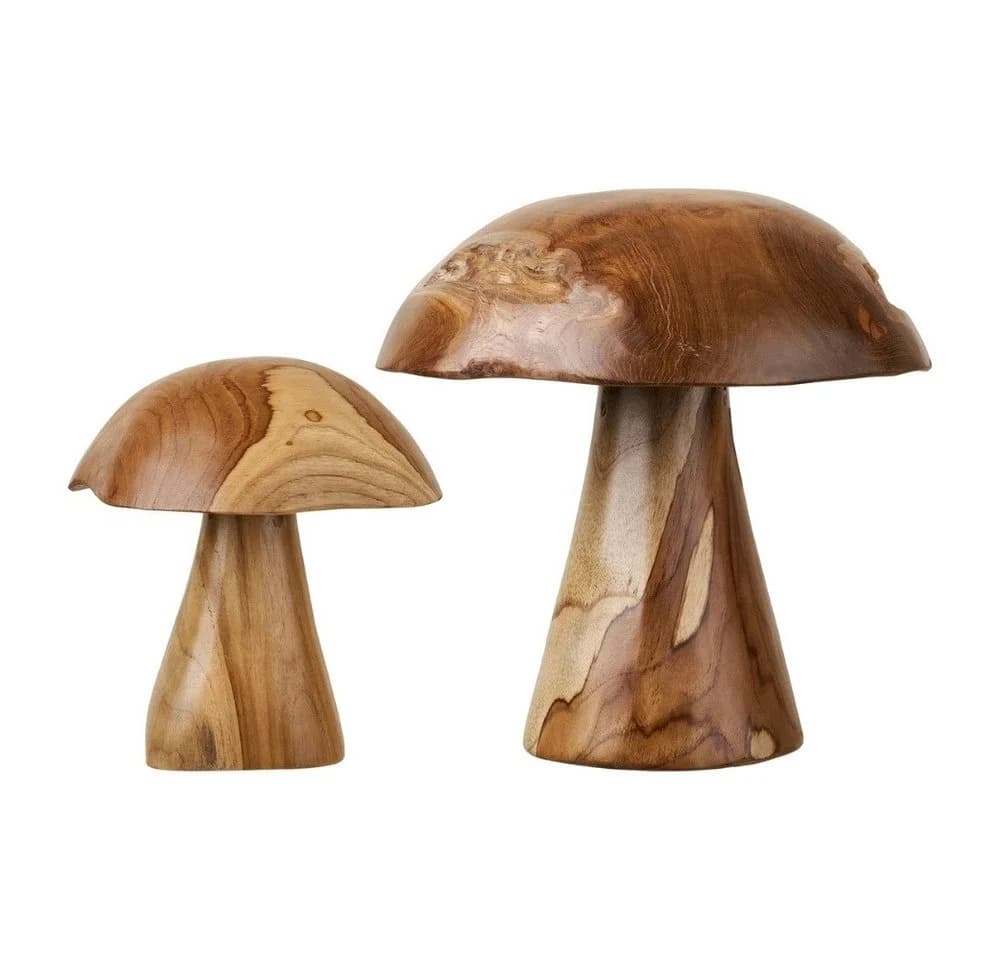 LebensWohnArt Teak-Deko-Pilze 2er Set JAMUR Braun - Bild 3