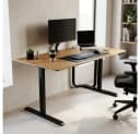 LebensWohnArt Höhenverstellbarer Schreibtisch KANTOR Eiche Schwarz Bild 2