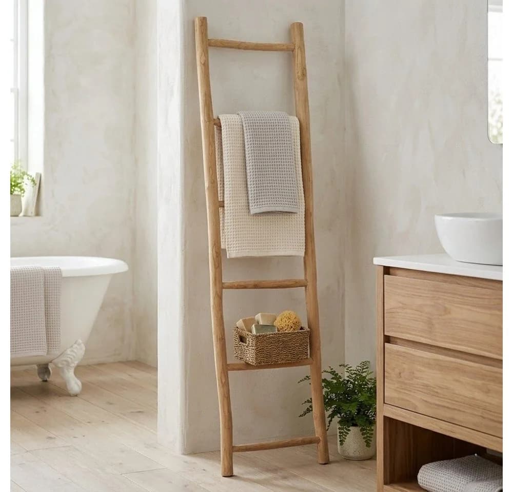 LebensWohnArt Deko-Leiter KEPALA Teak Natural