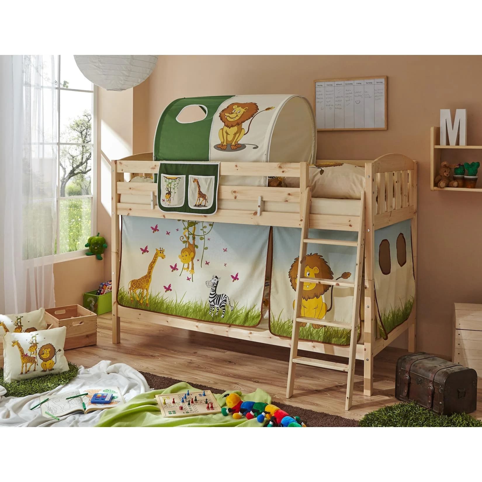 TiCAA Etagenbett Erni Country-V Kiefer Natur