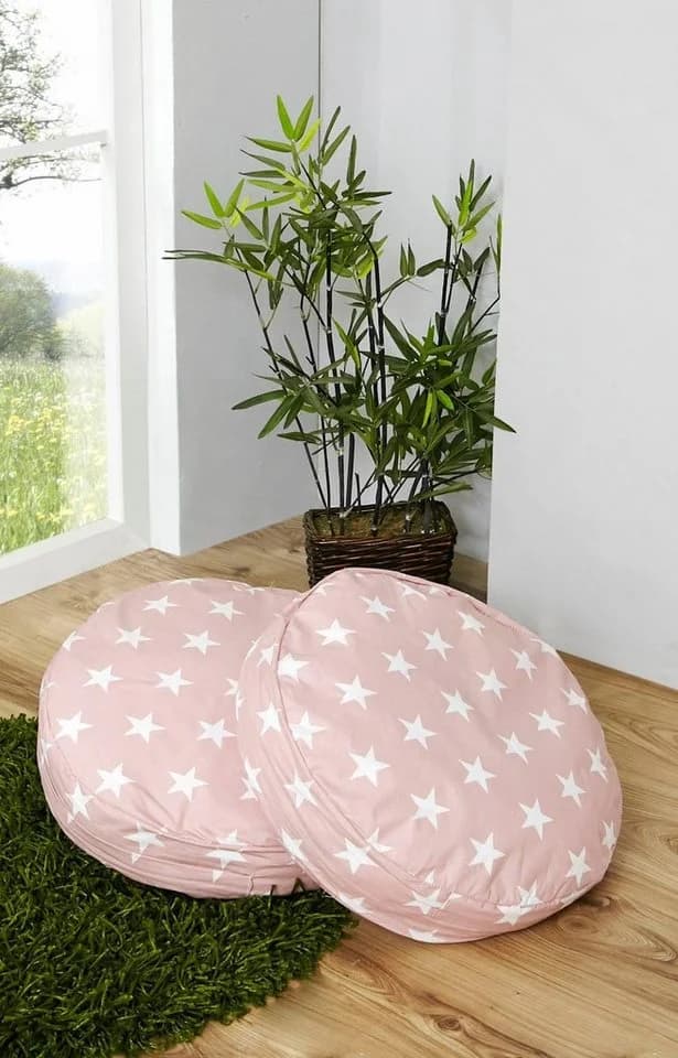 Ticaa Sitzkissen Set Pink Gemustert 2-tlg. Rund - Bild 2