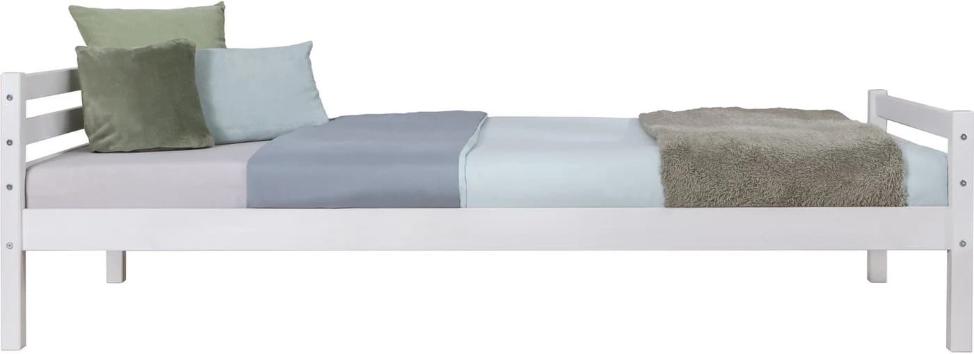 Jugendbett TICAA Weiß Kiefer Massivholz mit Rollrost - Bild 3
