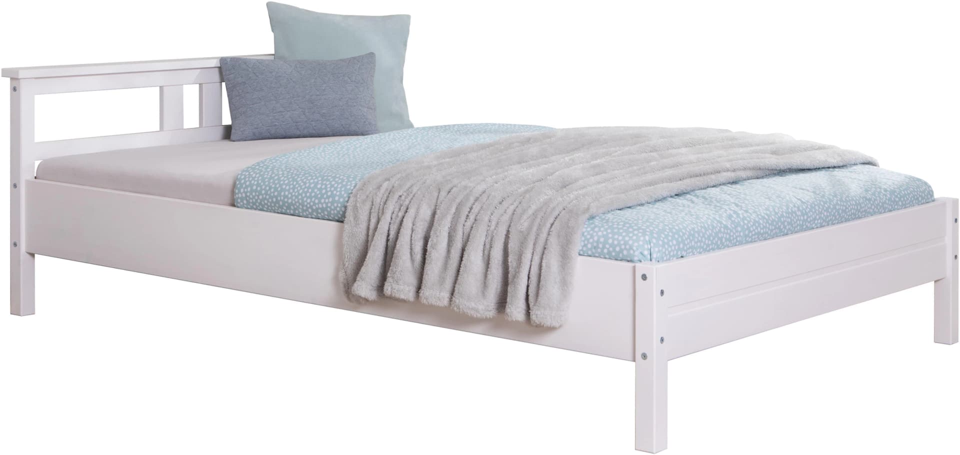 Futonbett TICAA Merci Weiß Kiefer Massivholz