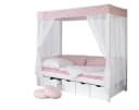 TiCAA Himmelbett Rosa 310 Kiefer Weiß Rosa/Weiß Stern Bild 2