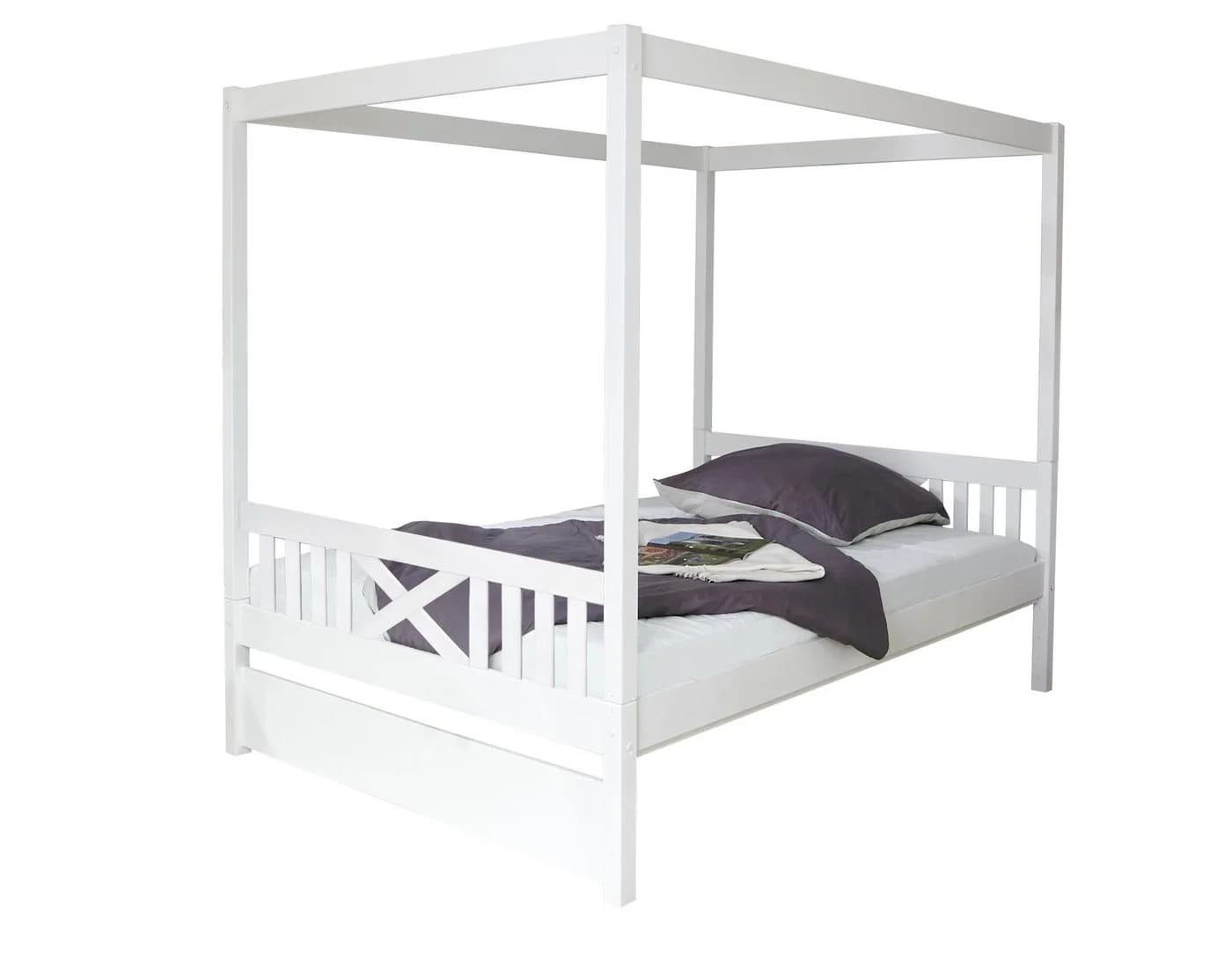 TiCAA Himmelbett Lino Kiefer Weiß - Bild 2