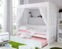 TICAA Himmelbett Lino Weiß Massivholz mit Schubkasten Bild 3