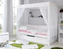 TICAA Himmelbett Lino Weiß Massivholz mit Schubkasten Bild 4
