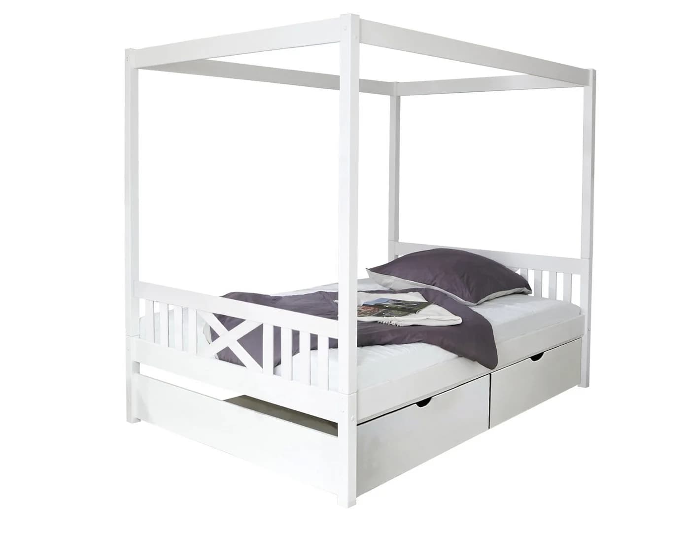 TiCAA Himmelbett Lino Kiefer Weiß - Bild 2
