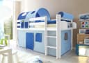 TICAA Hochbett Malte Weiß Blau Kiefer Massivholz Bild 2