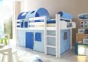 TICAA Hochbett Malte Weiß Blau Kiefer Massivholz Bild 3
