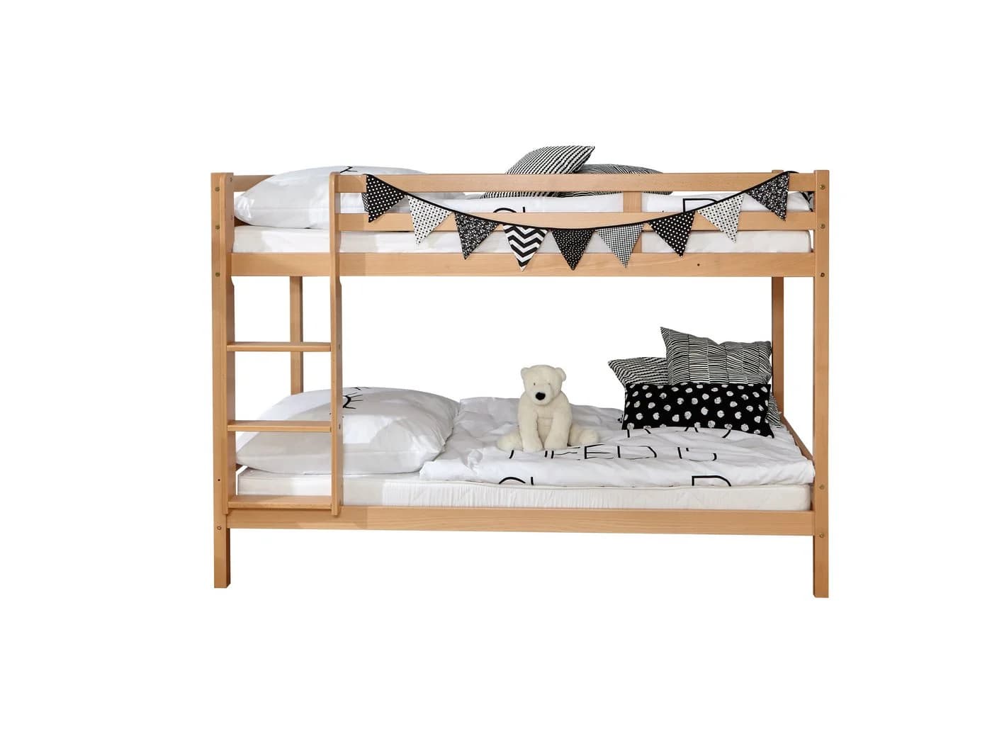 TiCAA Etagenbett Rene Massivholz Buche Natur