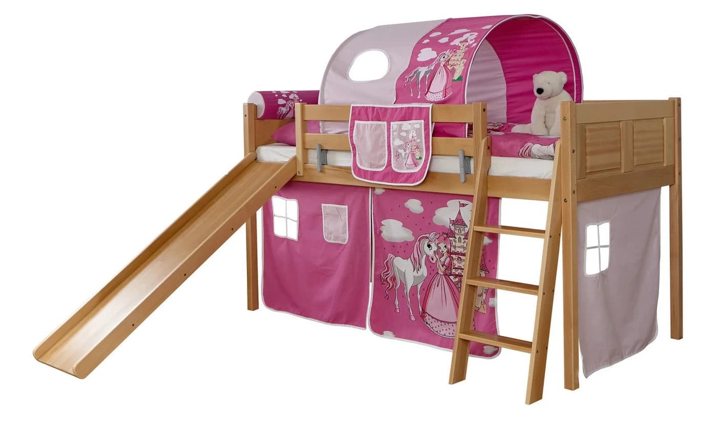 TiCAA Rutschbett "Ekki" Country Buche Natur Hochbett - Bild 2