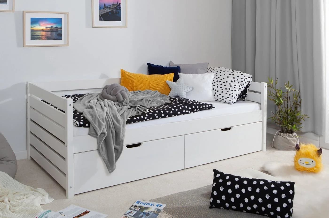 Ticaa Sofabett Naomi Weiß mit 2 Schubkästen - Bild 2