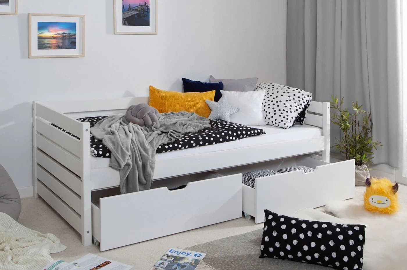 Ticaa Sofabett Naomi Weiß mit 2 Schubkästen - Bild 4