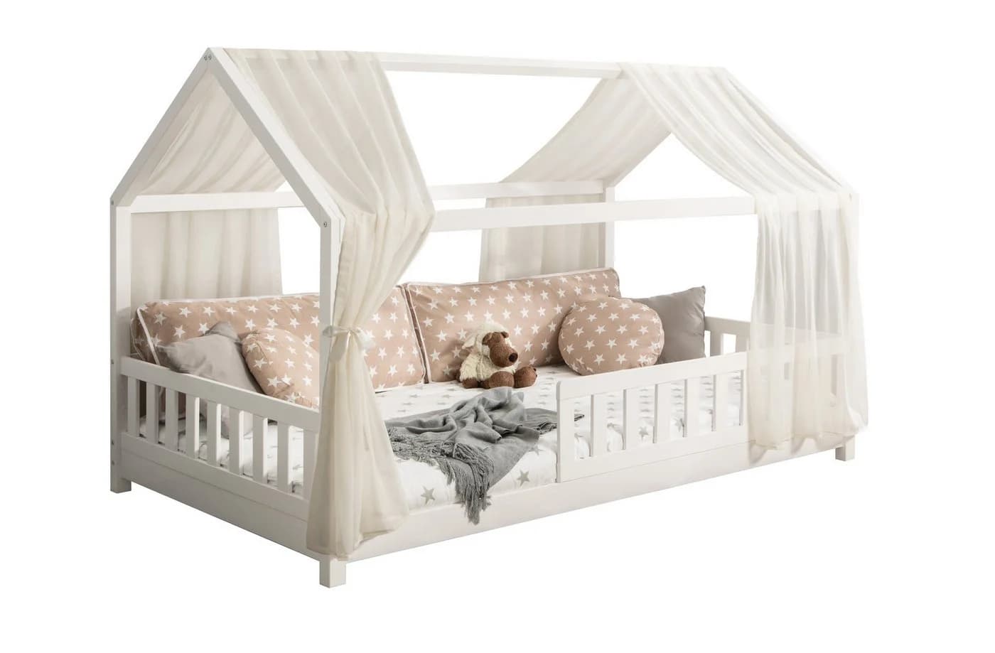 Ticaa Betthimmel Tüll-Set creme/beige für Hausbett Kay - Bild 2
