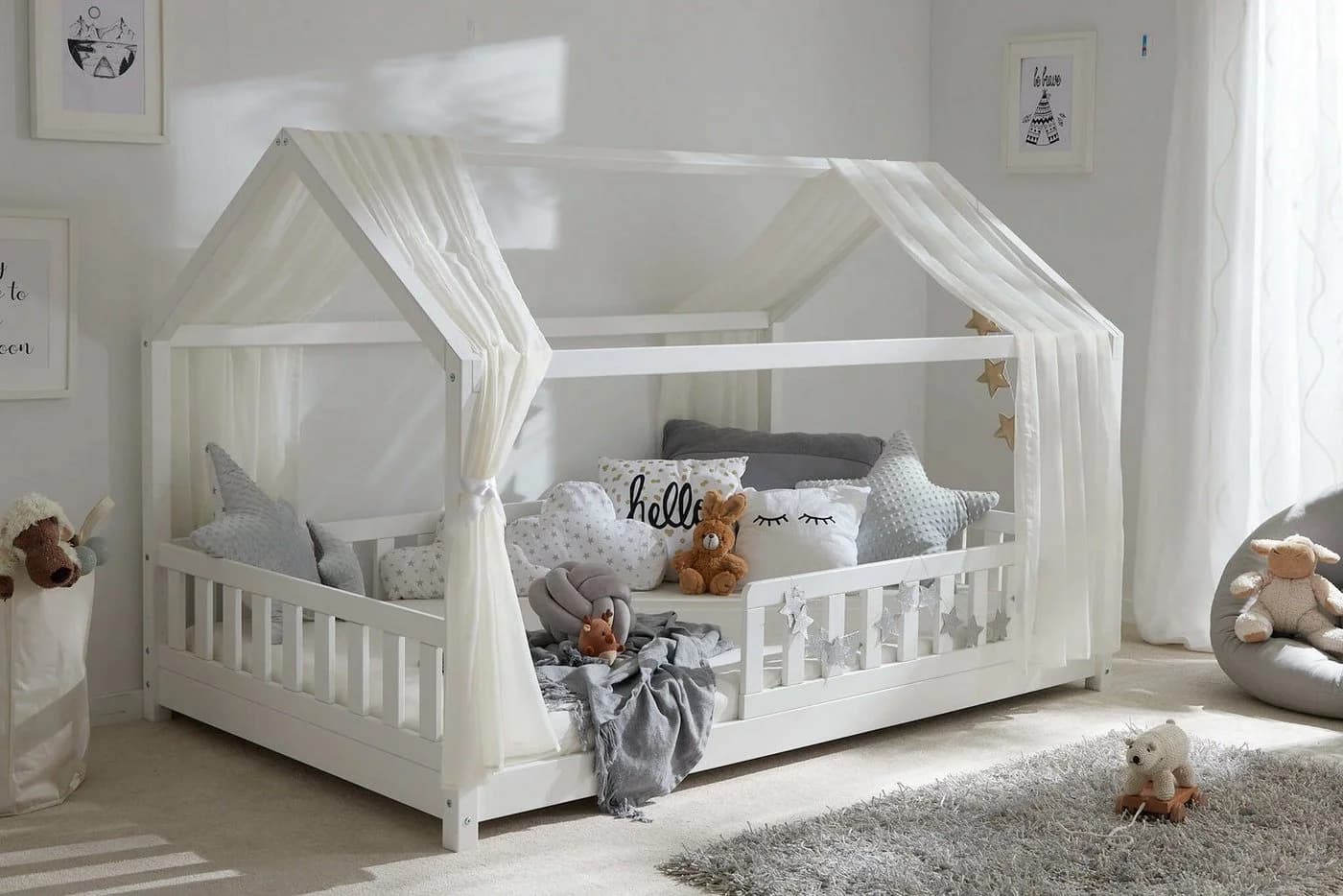 Ticaa Betthimmel Tüll-Set creme/beige für Hausbett Kay - Bild 3