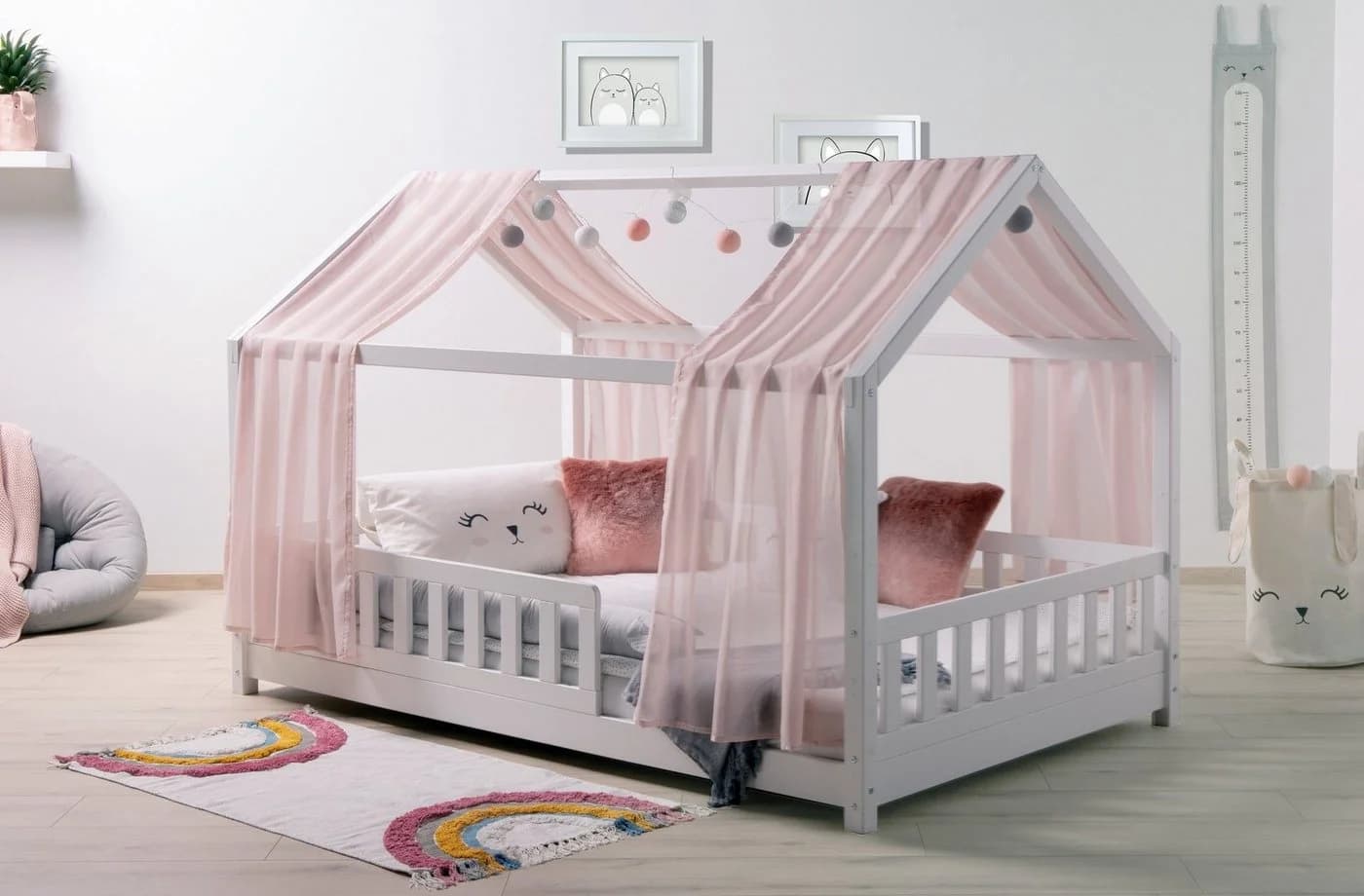 TiCAA Kim Kinderbett Hausbett Massivholz - Bild 2