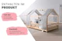 TiCAA Kinderbett Hausbett Kim Skandinavisch Natur Kiefer Bild 1